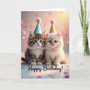Sweet Kitten Party Hat Card