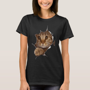 Sweet Kitten Torn Cloth Cat Cat Owner Cat Lady T-Shirt