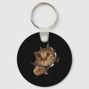Sweet Kitten Torn Cloth - Funny Cat Lover Cat Owne Key Ring