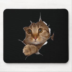 Sweet Kitten Torn Cloth - Funny Cat Lover Cat Owne Mouse Pad