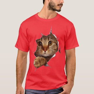 Sweet Kitten Torn Cloth Funny Cat Lover Cat Owner  T-Shirt