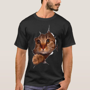 Sweet Kitten Torn Cloth Funny Cat Lover Cat Owner T-Shirt