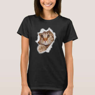 Sweet Kitten Torn Cloth Of Orange Cat Cat Of Lady T-Shirt