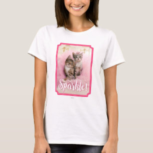 Sweet Kittens in Tiaras and Pink Sparkly Tutu T-Shirt