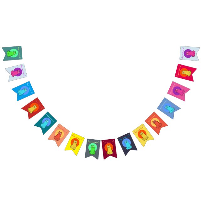 sweet kitties funny cats festive colour custom bunting  (All)