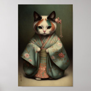 Sweet Kitty as a Geisha Girl in Kimono Poster