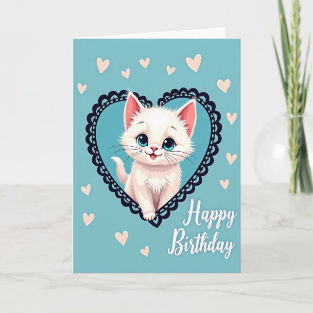 Sweet Kitty Birthday Card (Front)