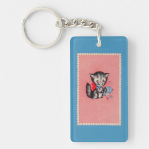 sweet kitty cat key ring