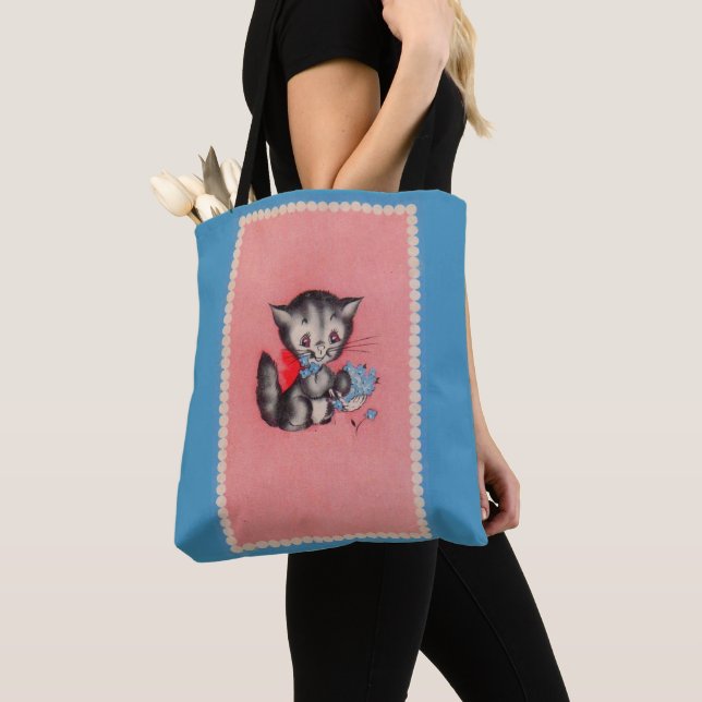 sweet kitty cat tote bag (Close Up)