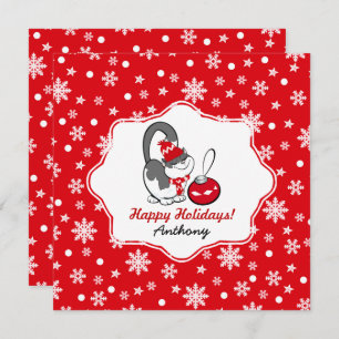 Sweet Kitty   Custom Name Christmas Cards for kids