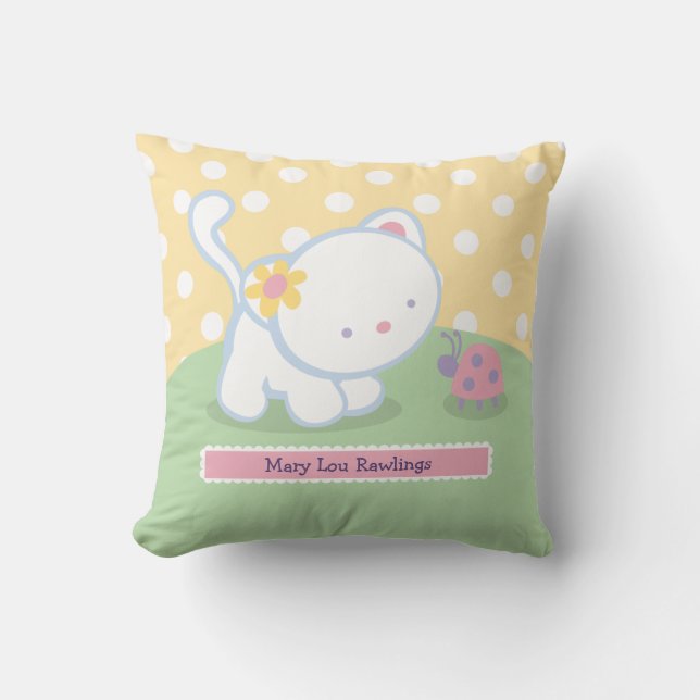 Sweet Kitty Kids Throw Pillows (Front)