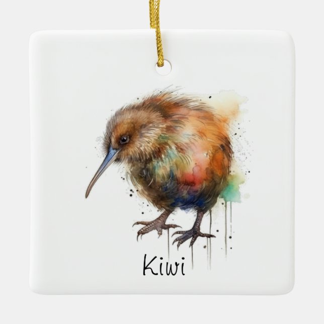 Sweet Kiwi, custom Ceramic Ornament (Front)