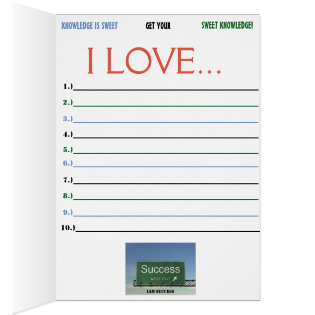 SWEET KNOWLEDGE CARD (Inside (Right))