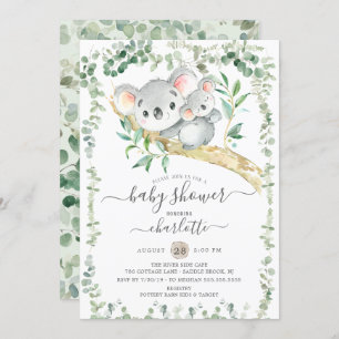 Sweet Koala Bear Baby Shower Invitation