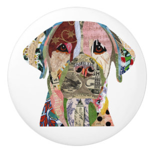 Sweet Labrador Retriever Dog Greeting Card Ceramic Knob