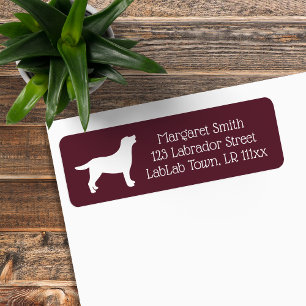 Sweet Labrador Silhouette Purple Return Address Label