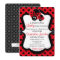 Sweet Ladybug Girl Baby Shower Invitation