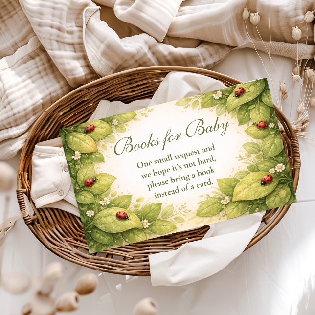 Sweet Ladybug Spring Books for Baby Enclosure Card (Creator Uploaded)