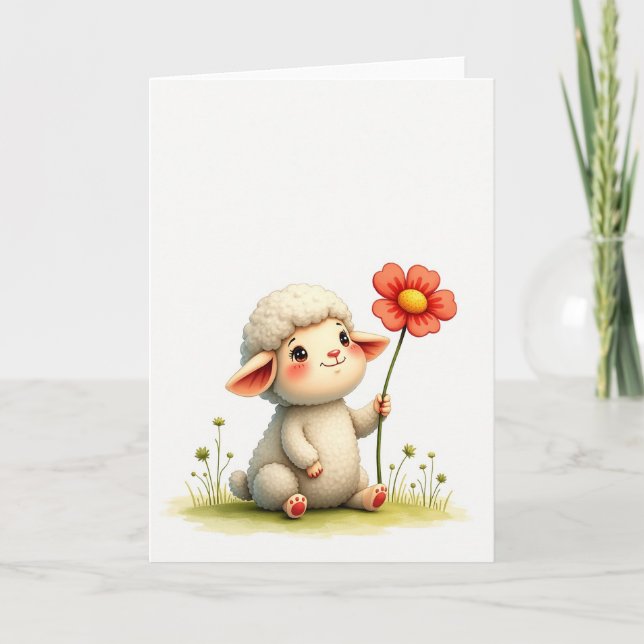 Sweet Lamb Birthday Card (Front)