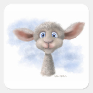 Sweet lamb Cartoon Square Sticker
