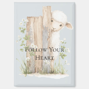 Sweet Lamb Flowers Gate Magnet