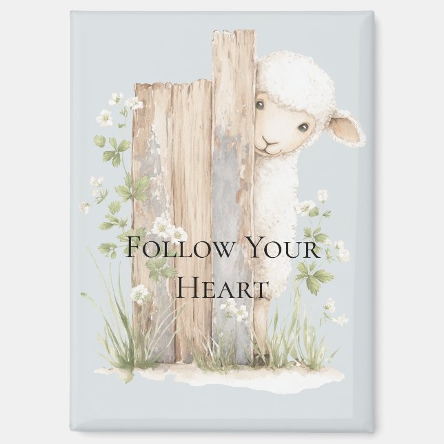 Sweet Lamb Flowers Gate Magnet (Front)