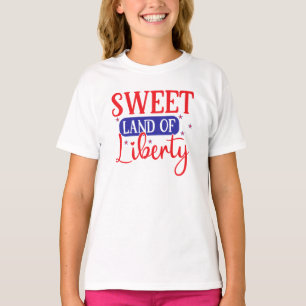 Sweet Land of Liberty 4th July T-Shirt for Kids