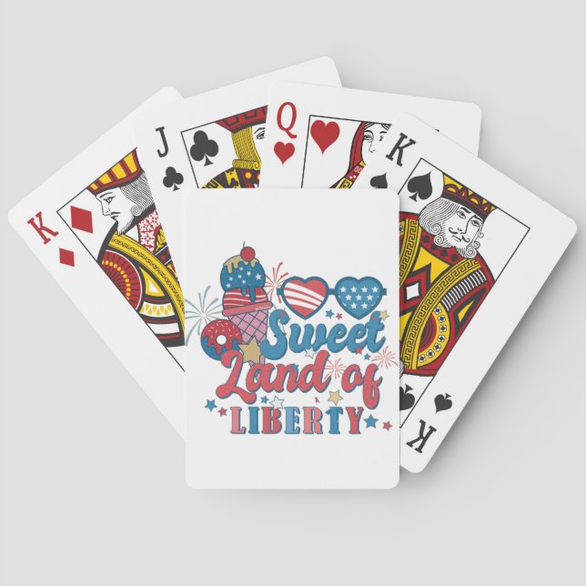 SWEET LAND OF LIBERTY patriotic                    Playing Cards (Back)