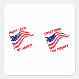 Sweet land of liberty square sticker