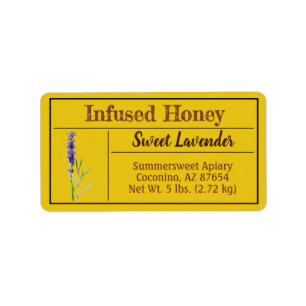 Sweet Lavender Infused Honey Product Label