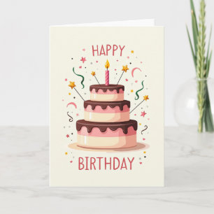 Sweet Layered Cake Birthday Card