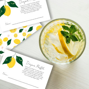 Sweet lemon baby shower Diaper Raffle Enclosure Card