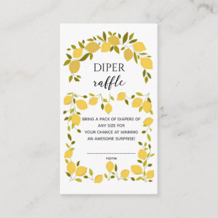 Sweet Lemon Boho Citrus Diaper Raffle Enclosure Card