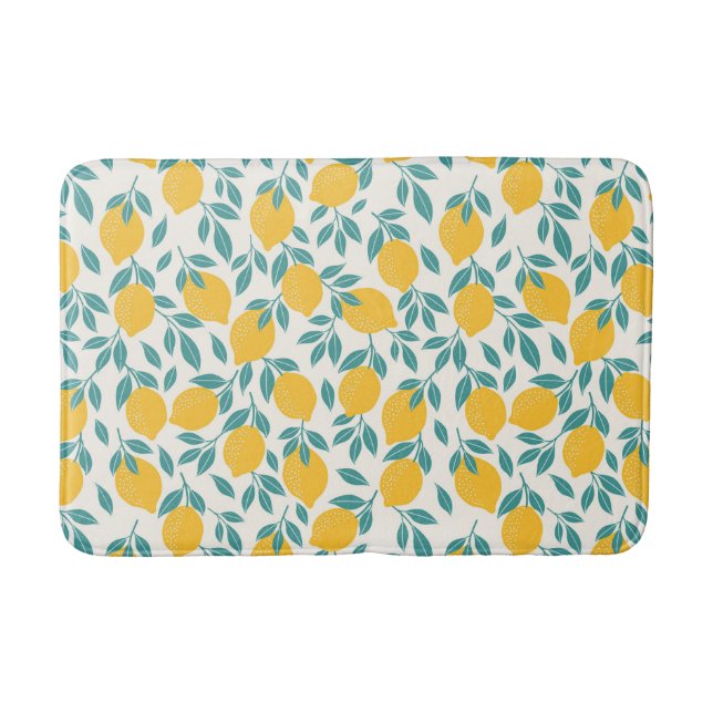 Sweet Lemon Branches Pattern Bath Mat (Front)