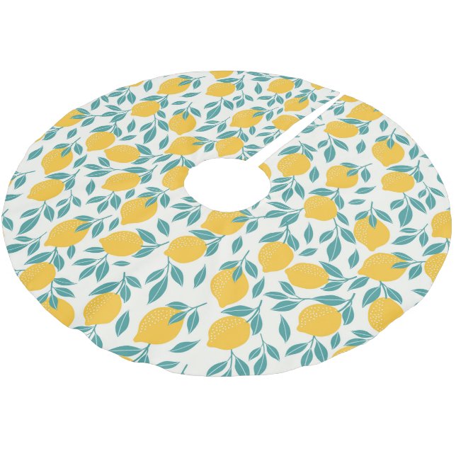 Sweet Lemon Branches Pattern Brushed Polyester Tree Skirt (Angled)