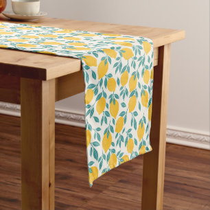 Sweet Lemon Branches Pattern Medium Table Runner