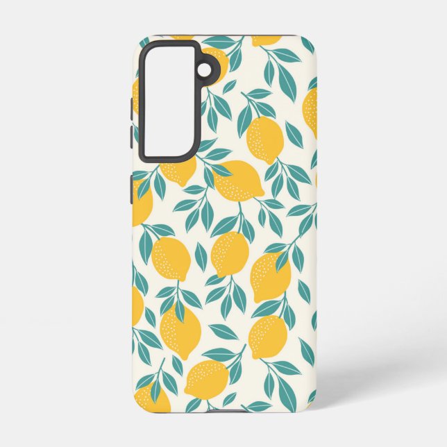 Sweet Lemon Branches Pattern Samsung Galaxy S21 Case (Back)