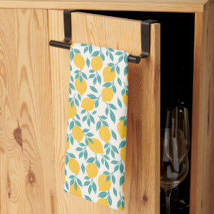 Sweet Lemon Branches Pattern Tea Towel