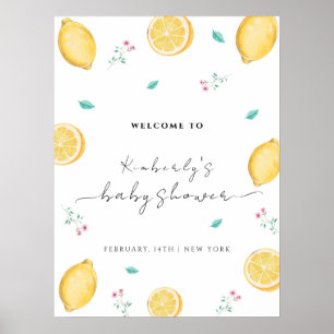 Sweet Lemon Citrus Fruit Baby Shower Welcome Poster