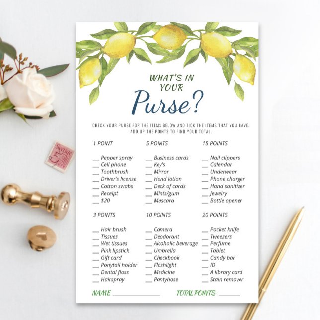 Sweet Lemon & Greenery Chic Bridal Shower Game (Creator Uploaded)