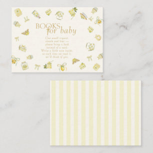 Sweet Lemon Watercolor Baby Shower Books For Baby  Enclosure Card