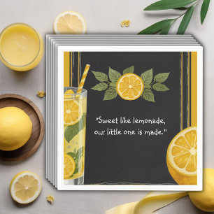 Sweet Lemonade Chalkboard Stand Baby Shower Napkin