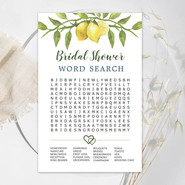 Sweet Lemons  Word Search Bridal Shower Game (Creator Uploaded)