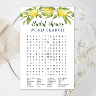 Sweet Lemons Word Search Bridal Shower Game