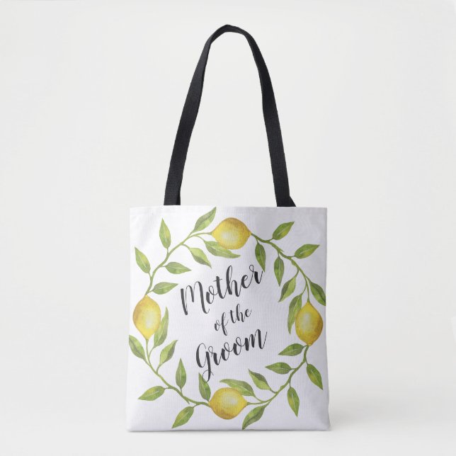 Sweet Lemons Wreath Gift Mother of the Groom Tote Bag (Front)