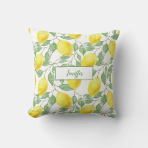 Sweet lemons yellow summer.                      cushion