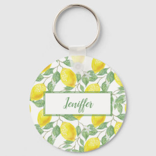 Sweet lemons yellow summer. key ring
