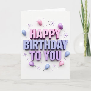 Sweet Lettering Birthday Card