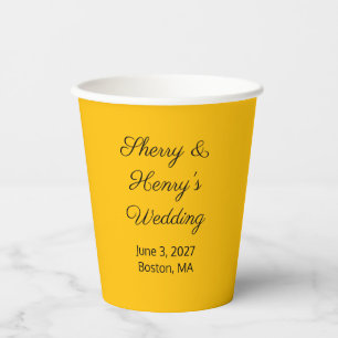 Sweet Letters Gold-colored: Wedding Paper Cups