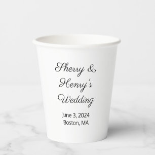 Sweet Letters White Wedding Paper Cups